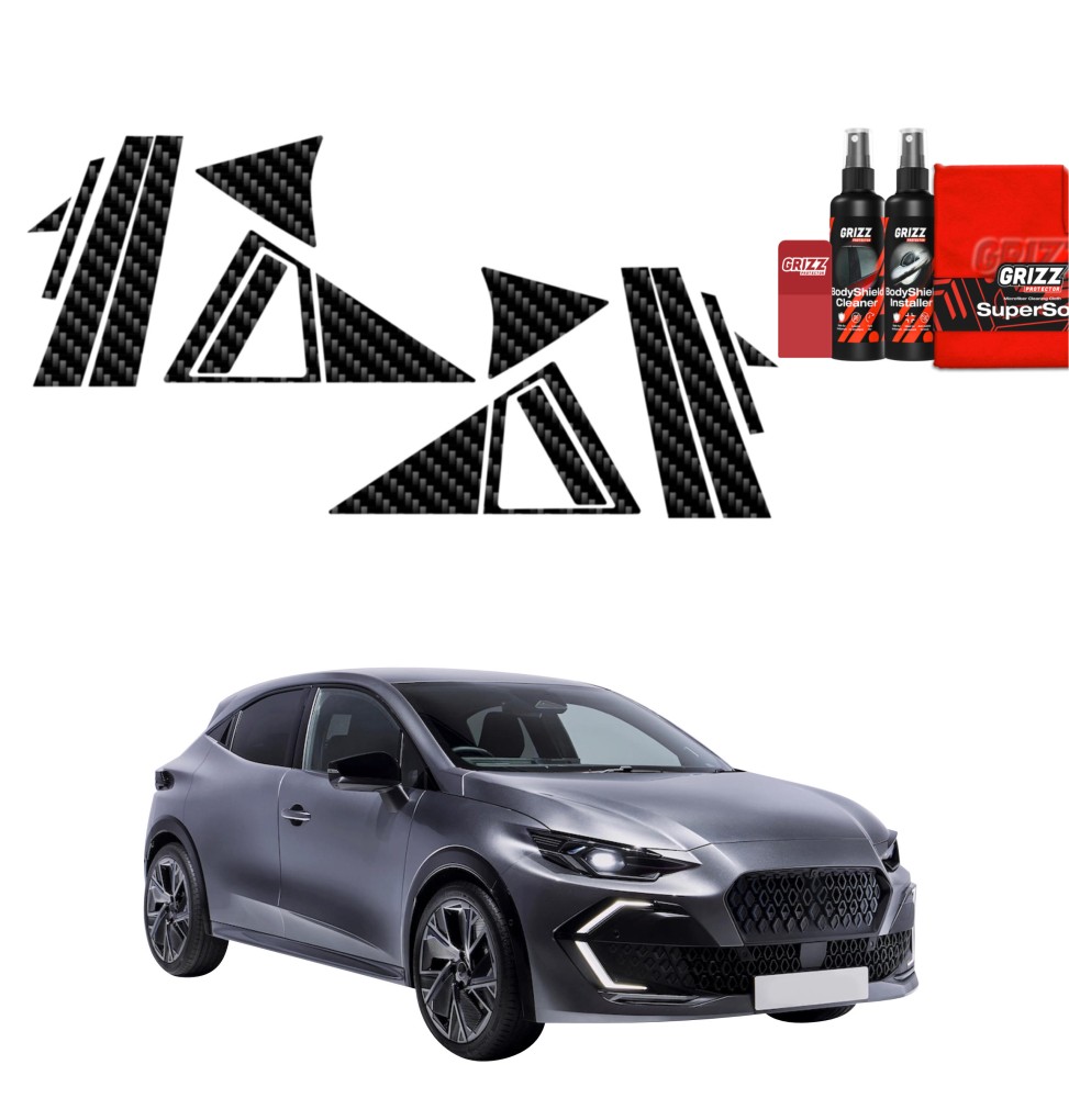 14w1 Folia karbonowa na słupki do Renault Clio 6 (2026)