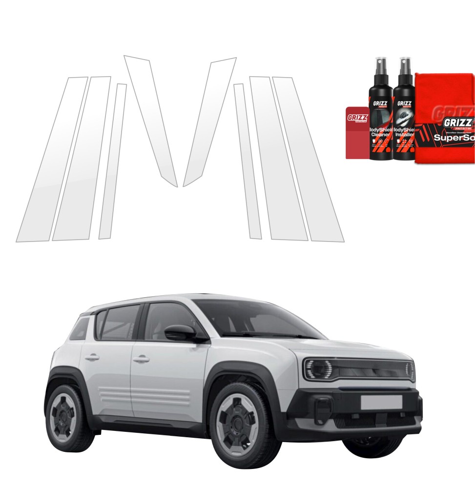 8w1 Folia ochronna na słupki Grizz do Renault R4 (2025-2026)