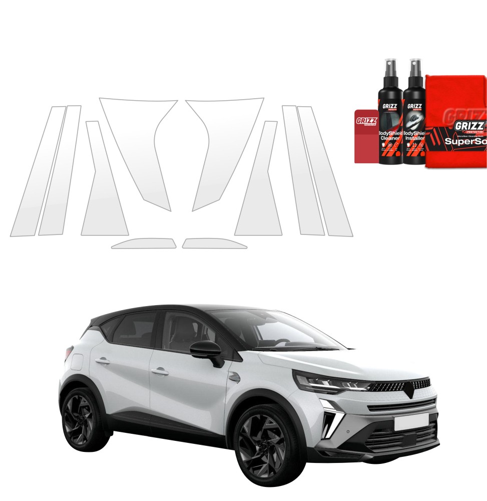 10w1 Folia ochronna na słupki Grizz do Renault Captur (2024-2026)